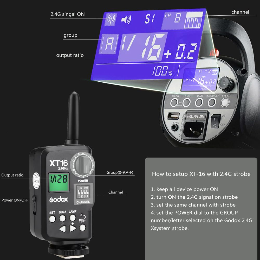 GODOX XT-16 Flash Trigger for All 2.4G X System Studio Strobe
